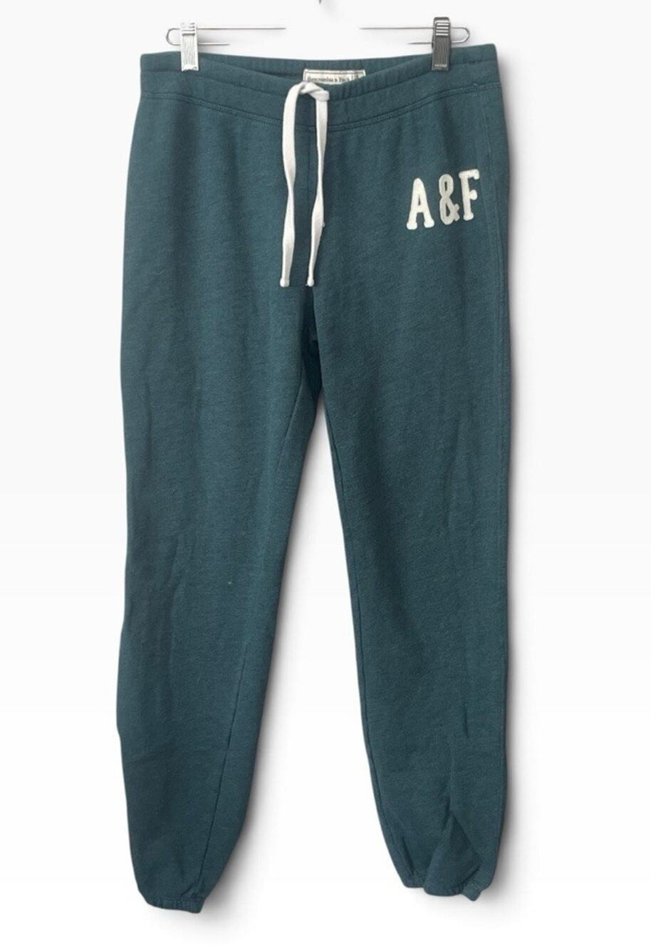 Abercrombie & Fitch Fleece Sweatpants Men's S Joggers Embroidered Logo Green